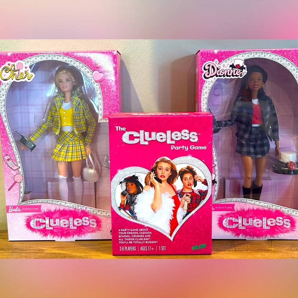 Mattel Barbie Clueless 30th Anniversary Cher and Dionne Dolls w/Trivia Game NIB🥂